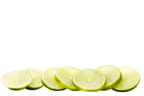 Row of lime blades Stock Photos