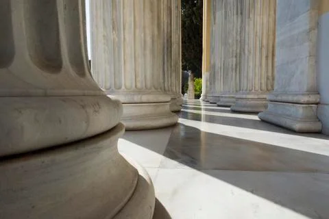 Row of marble columns Stock Photos