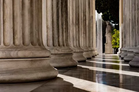Row of marble columns Stock Photos