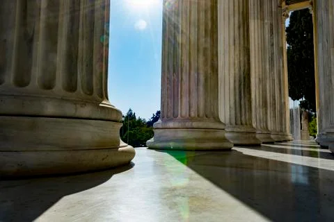 Row of marble columns Stock Photos
