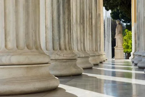 Row of marble columns Stock Photos