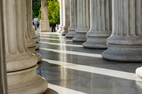 Row of marble columns Stock Photos
