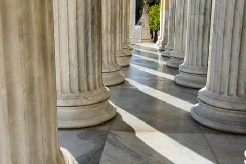 Row of marble columns Stock Photos