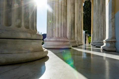Row of marble columns Stock Photos