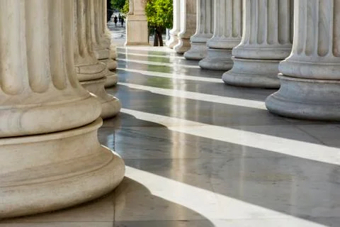 Row of marble columns Stock Photos