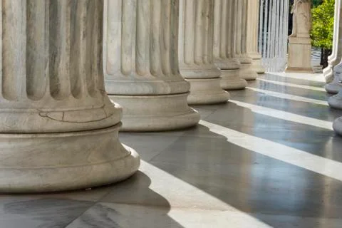 Row of marble columns Stock Photos