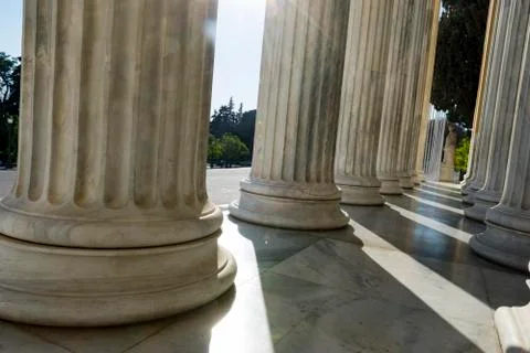 Row of marble columns Stock Photos