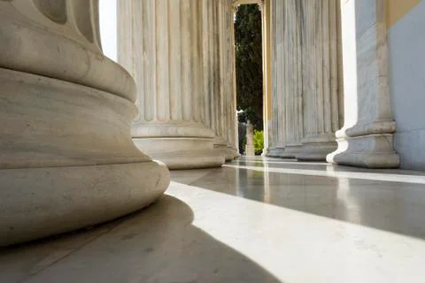 Row of marble columns Stock Photos