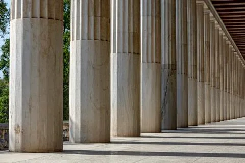 Row of Marble columns Stock Photos