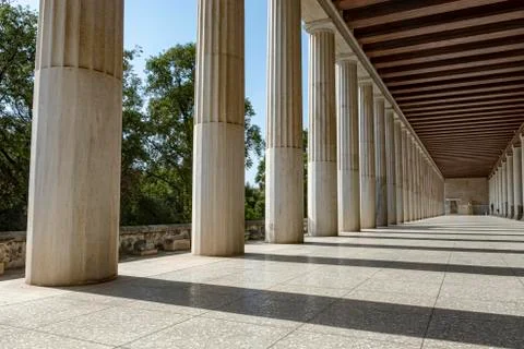 Row of Marble columns Stock Photos