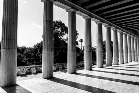 Row of Marble columns Stock Photos