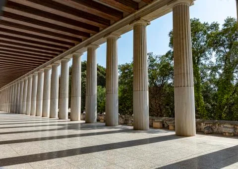 Row of Marble columns Stock Photos