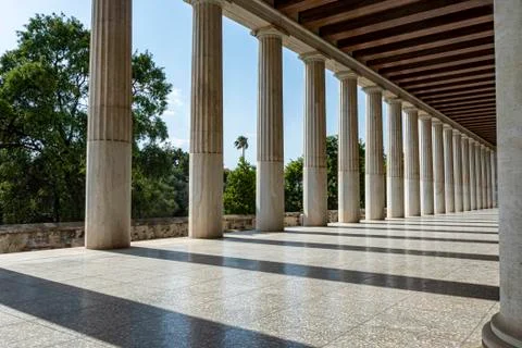 Row of Marble columns Stock Photos