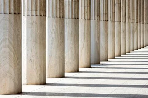 Row of Marble columns Stock Photos