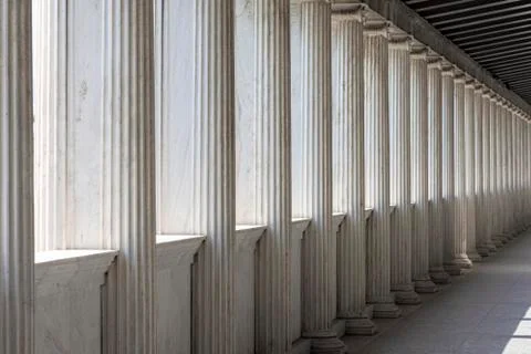 Row of Marble columns Stock Photos