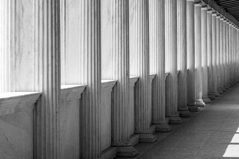Row of Marble columns Stock Photos