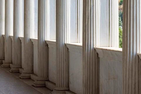 Row of Marble columns Stock Photos