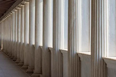 Row of Marble columns Stock Photos