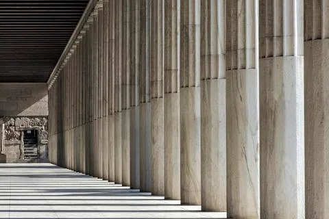 Row of Marble columns Stock Photos