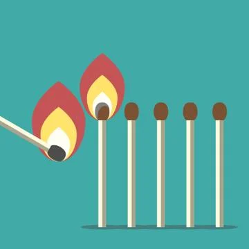 Row of matches Stock Illustration