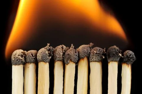 Row of matches Stock Photos