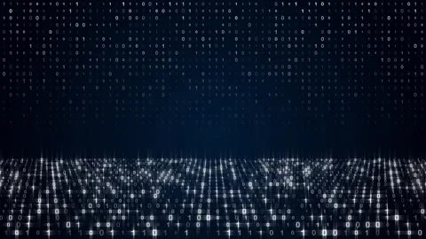 Row matrix code computer on streaming screen  abstract background Stockbeeldmateriaal 348473169