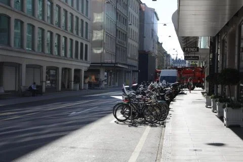 Row of motor bikes Stock Photos