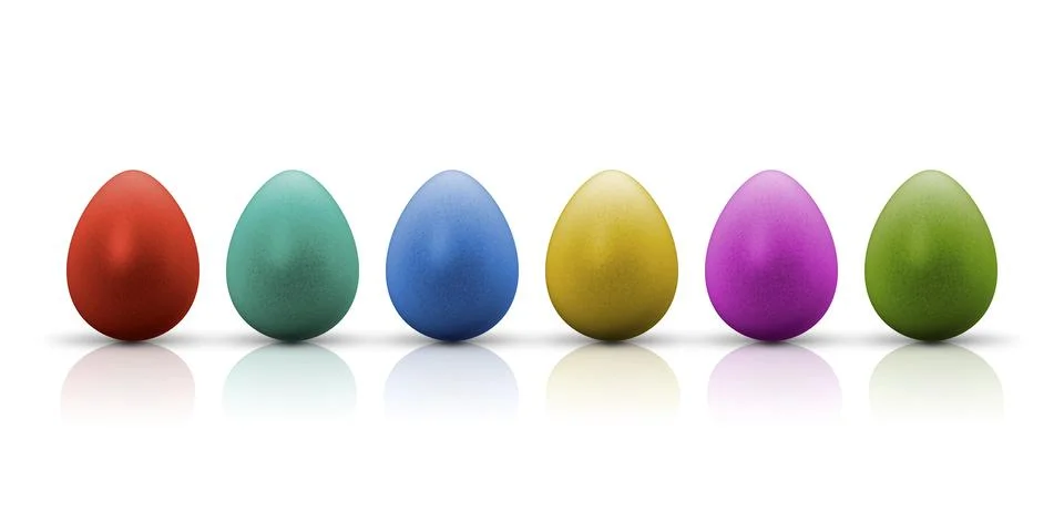 A row of nice colored easter eggs Stock Illustration