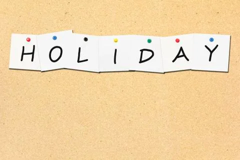 Row of note paper note on cork board Stock Photos