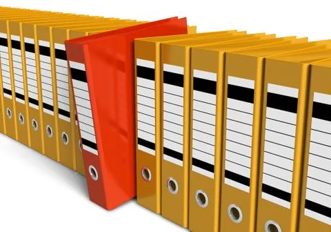 Row of office folders Stock Illustration