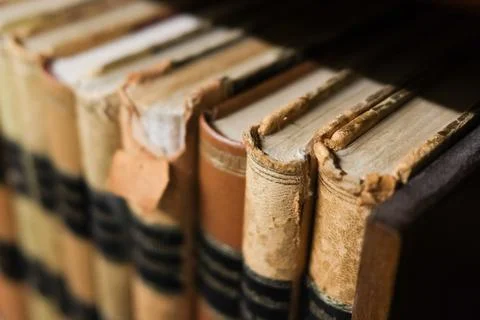 A row of old books Stock Photos