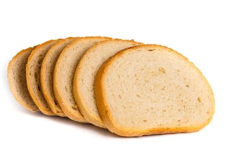 Row of Overlapping Bread Slices Fotos Stock