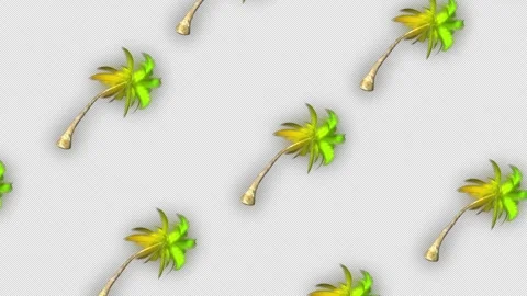 A row of palm trees swaying from side to side Stock Footage 340254274