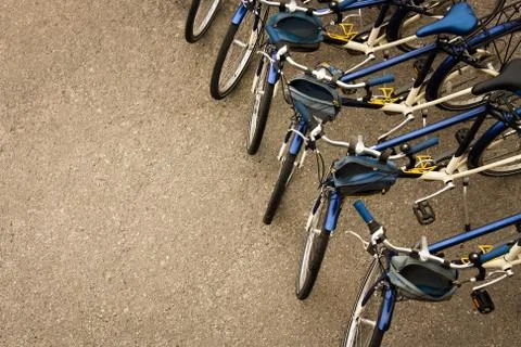 Row of Parked Bicycles Stock Photos