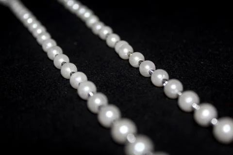 Row of Pearl strings abstract background Stock Photos