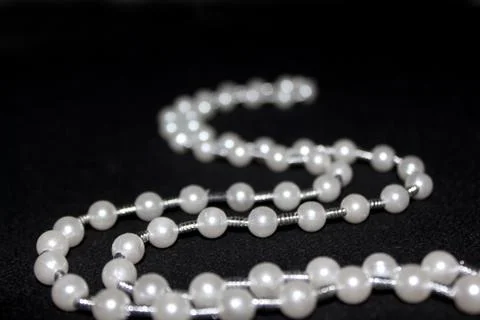 Row of Pearl strings abstract background Stock Photos