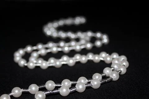 Row of Pearl strings abstract background Stock Photos