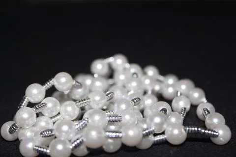 Row of Pearl strings abstract background Stock Photos
