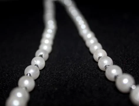 Row of Pearl strings abstract background Stock Photos