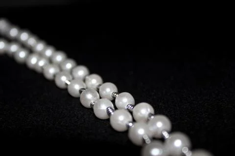 Row of Pearl strings abstract background Stock Photos