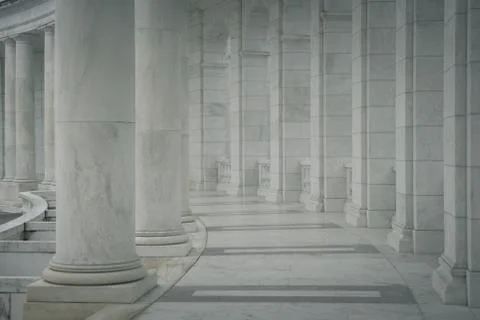 Row of pillars and columns Foto stock