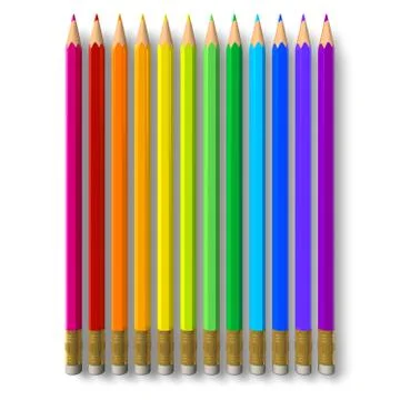 Row of rainbow pencils 스톡 일러스트