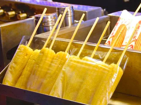 In a row ready for corn roasted Stock Photos