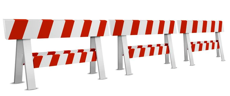 Row of Roadblocks Stock Illustration