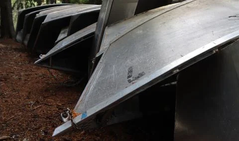 A row of row boats Stock Photos