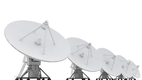 Row of satellites Video stock 80113574