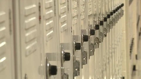 Row of School combination lockers Stock Footage 252097597