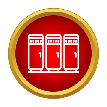 Row of school lockers icon showing storage and organization Stock Illustration