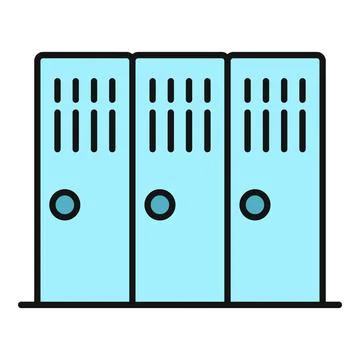 Row of school lockers providing secure storage Stock Illustration