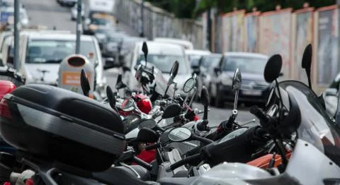 Row of scooters Stock Photos